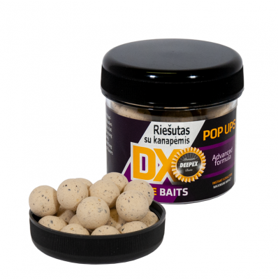 Pop up Riešutas su kanapėmis 15mm – dirbtinis pop-up kablio masalas karpio žvejybai