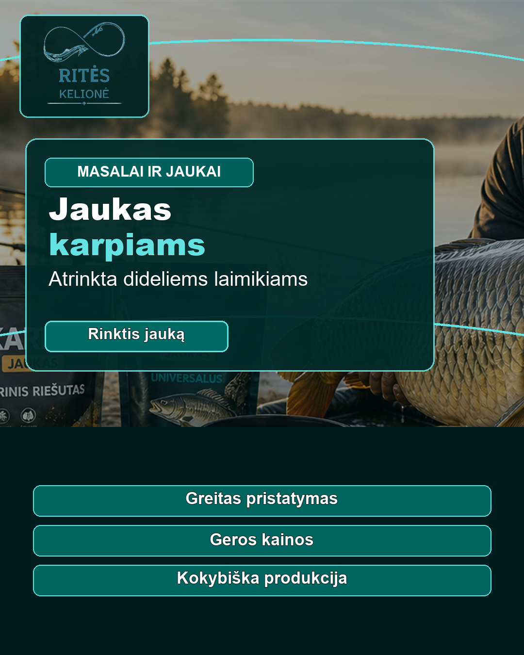 Riteskelione hero jaukas karpiams mobile2
