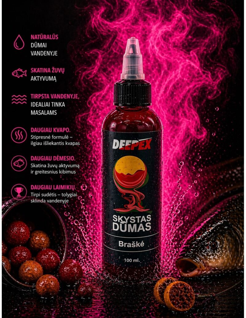 Skystas dūmas Braškė – karpio atrakciantas skysti priedai