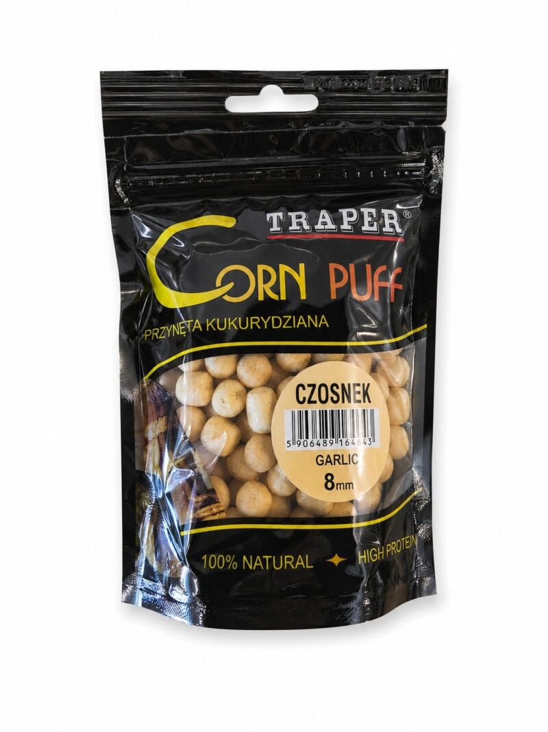 Traper Corn Puff 8mm Česnakas – plūduriuojantis kukurūzų masalas 25g