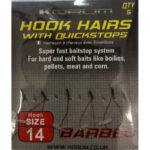 Korum kabliukai barbed hook hairs with quickstops nr14 10.jpg