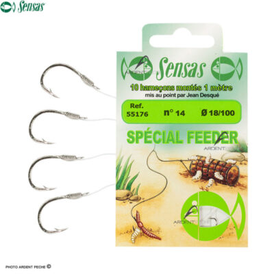 Sensas kabliukai su pavadeliu feeder 100cm nickel nr14 10vntpak.jpg
