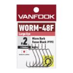 Vanfook kabliukai didele kilpute worm 48f fusso black nr6 1 6 8vntpak.png