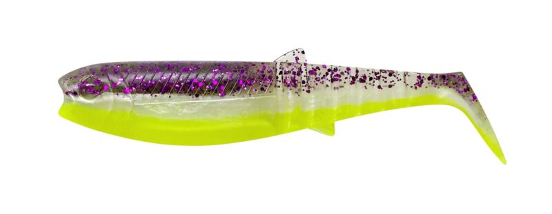 SG Cannibal Shad 12.5cm 20g Purple Glitter Bomb 40pcs Bulk